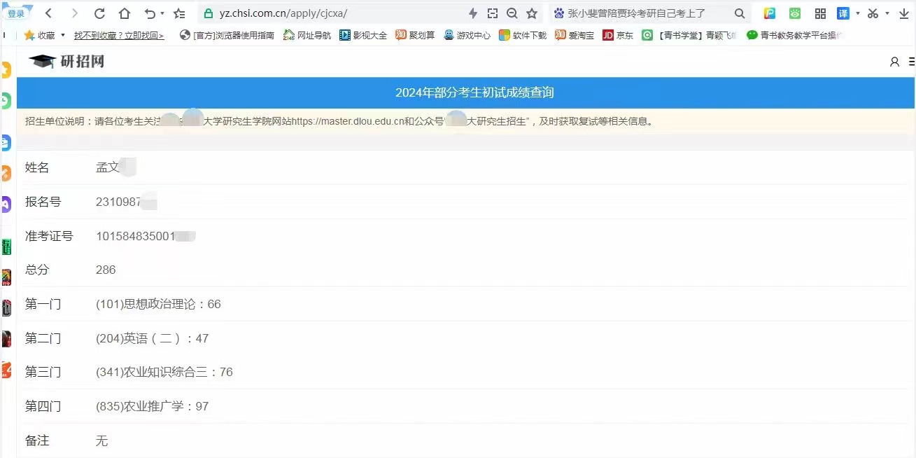 英语二只考了47分，初试总分 286 照样过线！